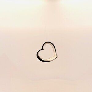 Vintage 925 Sterling Silver Open Heart Pendant Charm Estate Jewelry 6.8g